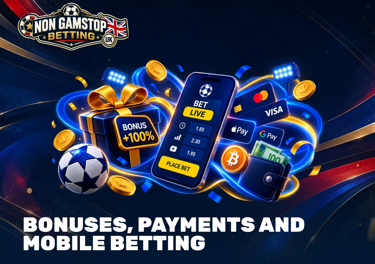 Football betting bonuses, payment methods and mobile betting with cards, digital wallets, crypto and sportsbook offers.
